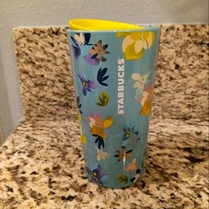 Starbucks Floral Blue Ceramic Mug